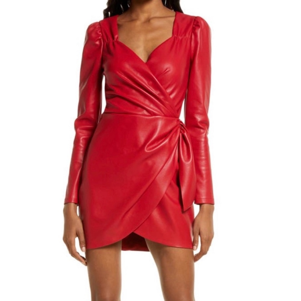 SAYLOR Vibrant Red Long Sleeve Dress